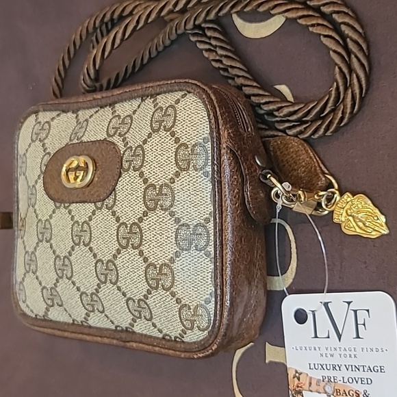 GUCCI ULTRA RARE VINTAGE LATE 1960’S GG COATED CANVAS CROSS BODY POUCH BAG - Picture 15 of 17